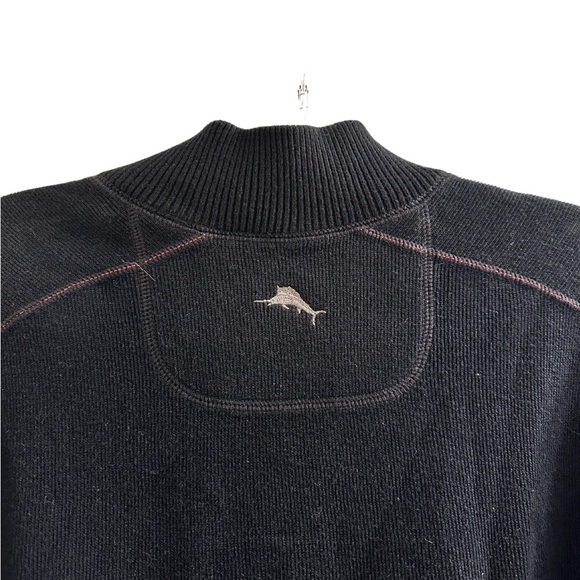 Tommy Bahama Mens Reversible Black‎ 1/4 Zip Pullover Sweater Size Medium - Picture 5 of 11